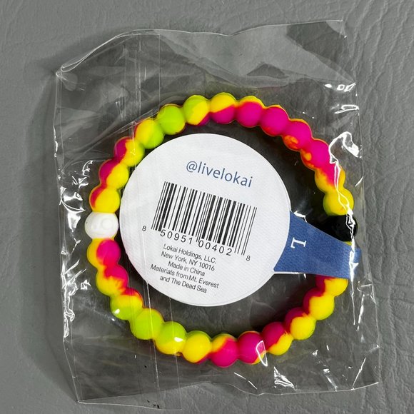 Lokai Bracelets Yellow Pink Tie-Dye Theme New Sealed NWT - Picture 2 of 3